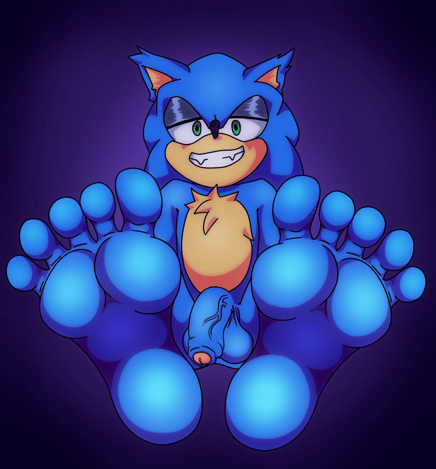 5_toes absurd_res anthro bcboy bedroom_eyes big_feet blue_body blue_feet blue_fur eulipotyphlan feet foot_fetish foot_focus fur gay genitals green_eyes hedgehog hi_res humanoid_feet humanoid_genitalia looking_at_viewer male male_focus male_only male_solo mammal narrowed_eyes penis seductive sega smile smiling_at_viewer smirk soles solo solo_focus solo_male sonic_(series) sonic_the_hedgehog sonic_the_hedgehog_(series) toes toony vein veiny_penis