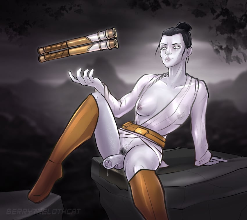 1futa areolae balls berrythelothcat breasts clothed clothing futa_only futanari humanoid humanoid_penis jedi mostly_nude nipples orla_jareni partially_retracted_foreskin penis see-through sitting solo spread_legs star_wars star_wars:_the_high_republic tagme uncut white_skin