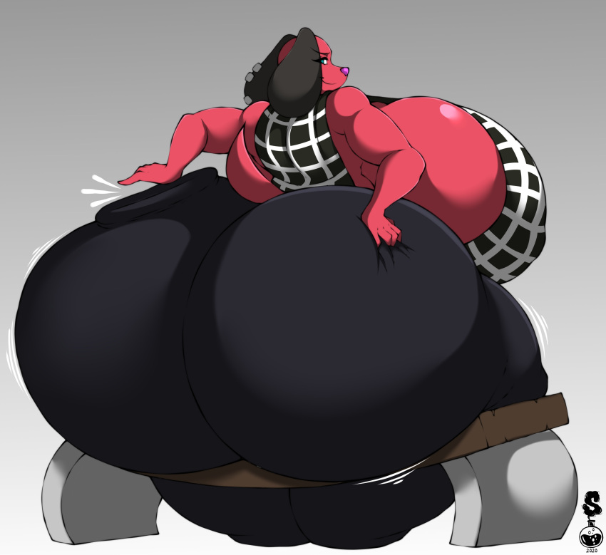 1girls 2020 absurd_res alternate_breast_size animal_crossing anthro ass ass backboob bench big_ass big_breasts big_butt bouncing_butt breasts butt_focus butt_jiggle butt_slap canid canine canis cherry_(animal_crossing) chubby clothed clothing domestic_dog ear_piercing female female_only from_behind furniture_damage furry grey_background hi_res huge_ass huge_breasts huge_butt hyper hyper_ass hyper_breasts hyper_butt jiggling large_ass large_breasts looking_at_viewer looking_back mammal motion_lines multicolored_body nintendo nipple_outline overweight overweight_female piercing piercings rear_view red_fur shirt side_boob signature simple_background sitting slap smile smirk solo superix tank_top thick_thighs thighs topwear two_tone_body video_games wide_hips