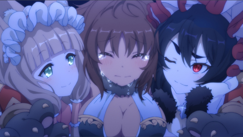 3girls big_breasts ilya_(princess_connect!) ilya_ornstein kaori_(princess_connect!) maho_(princess_connect!) princess_connect! princess_connect!_re:dive screencap vampire