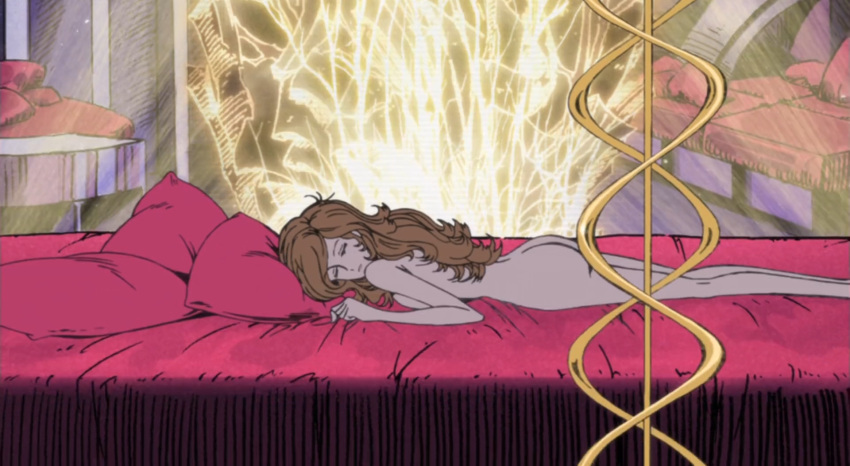 1girls 2010s 2012 artist_request ass bare_back bed bedroom breasts brown_hair casual curvaceous female human large_breasts laying_down laying_on_bed laying_on_stomach light-skinned_female light_skin long_hair lupin_iii lupin_the_third:_mine_fujiko_to_iu_onna mine_fujiko naked nude official_art pillow screencap screenshot side_view sideboob sleeping telecom_animation_film viewed_from_side