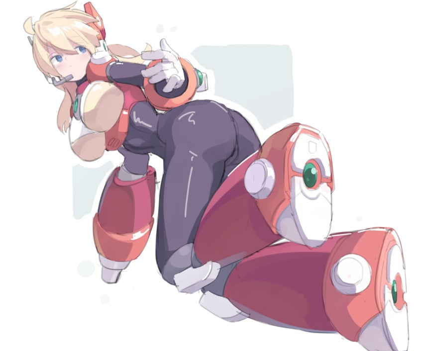 1girls alia android ass big_ass big_breasts blonde_hair bodysuit capcom clothed hourglass_figure mega_man mega_man_x robot_girl rockman rockman_x solo takamiyadaira