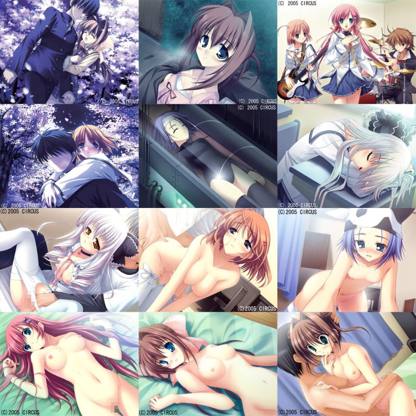 amakase_minatsu asakura_otome asakura_yume bed censored da_capo da_capo_ii game_cg highres nude school_uniform seifuku sex shirakawa_nanaka tsukishima_koko yukimura_anzu