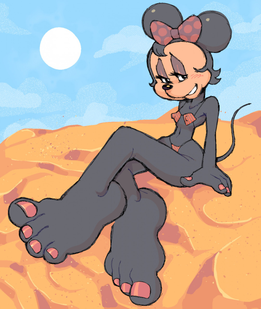 big_feet bikini disney feet female foot_fetish foot_focus grahhh hyper_feet minnie_mouse mouse_girl solo toenails