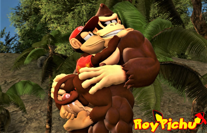 3d_(artwork) anthro anthro_on_anthro anthrofied balls ballsack bara boner bottomless bottomless_male completely_nude completely_nude_male diddy_kong donkey_kong donkey_kong_(series) dr.ivopingasnik erect_nipples erection gay humanoid humanoid_genitalia humanoid_penis imminent_anal imminent_penetration imminent_sex looking_at_partner male male/male male_only muscular muscular_anthro muscular_male nipples nude nude_male pecs pectorals penis penis_out sfm size_difference source_filmmaker veiny veiny_penis