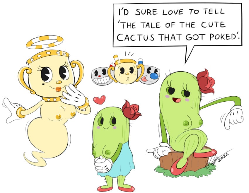 cactus cactus_girl cactus_girl_(cuphead) chalice cuphead:_the_delicious_last_course cuphead_(game) female footwear handwear legendary_chalice male ms._chalice mugman nude_edit timoteihiv