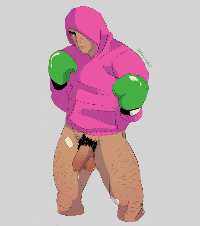 boxing_gloves fabssdaf hoodie little_mac male male_focus male_only precum precum_drip punch_out