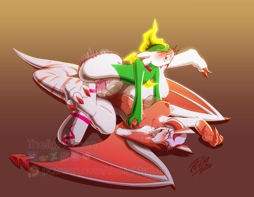 1:1 arms_above_head blush bodily_fluids breast_grab breasts breath cel_shading claws cum cum_inside dragon drayx drooling duo ejaculation female from_front_position gallade genital_fluids gradient_background hair hand_on_breast hi_res humanoid legs_in_air legs_up lying male male/female markings mating_press mature_female missionary_position mother motion_lines nintendo on_back panting parent penetration pokémon_(species) pokemon pokemon_(species) purple_hair saliva sex shaded simple_background spikes spread_legs spreading storm striped_markings striped_tail stripes tail_markings thelightsmen vaginal_penetration video_games wings