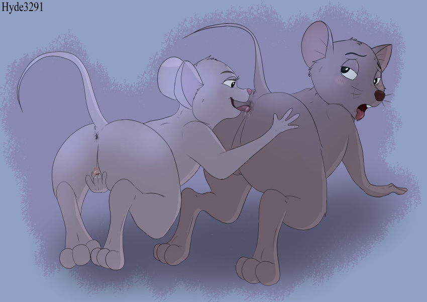 anal analingus anthro anus ass ass_up balls bernard_(the_rescuers) big_butt blush bodily_fluids butt_focus canon_couple disney don_bluth duo female female_rimming_male finger_fuck fingering genitals hand_on_butt hi_res hyde3291 kneeling looking_at_butt looking_back looking_pleasured male male/female male_anilingus miss_bianca nude oral pussy raised_tail rimjob rimming saliva saliva_on_anus sex smile straight the_rescuers_(disney) tongue tongue_out vaginal_penetration