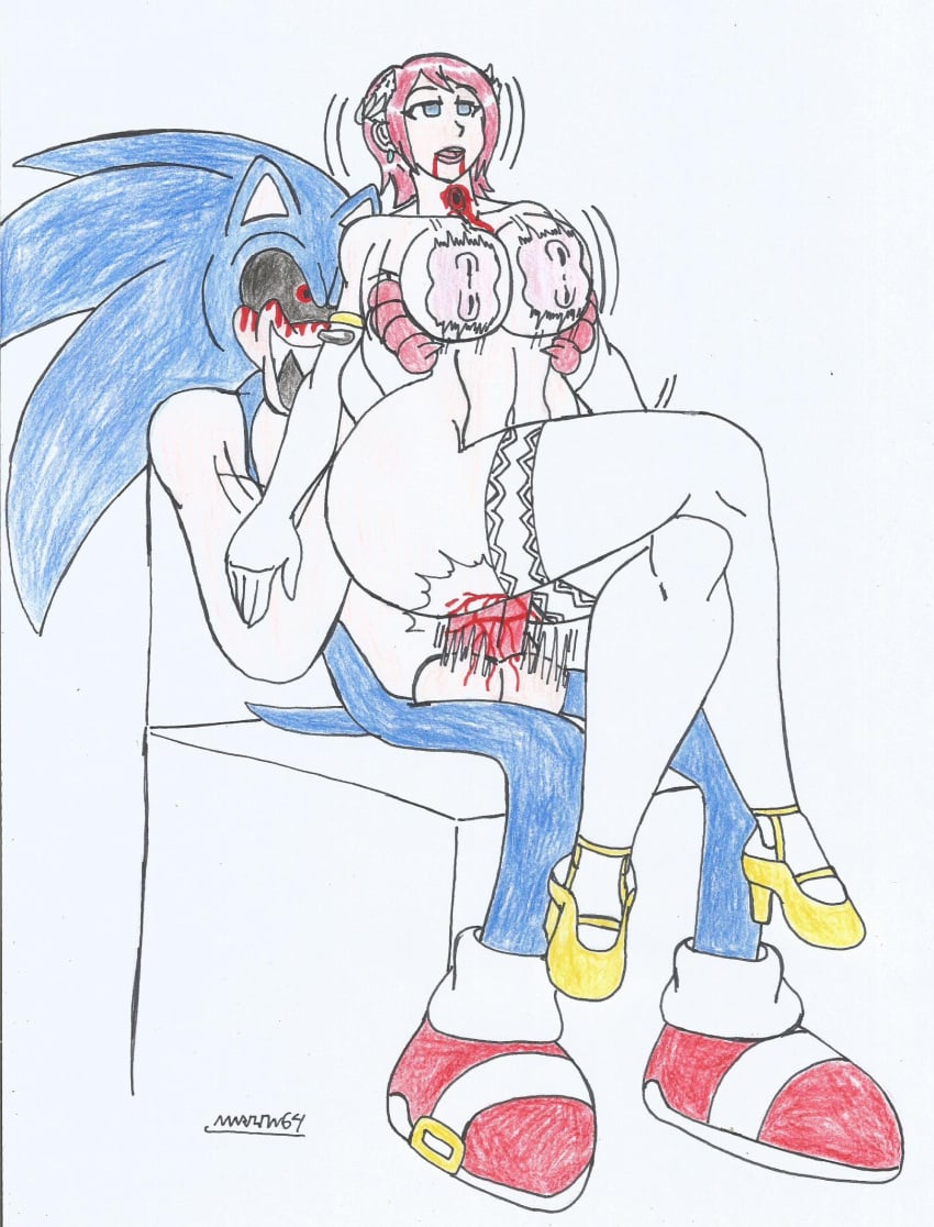 anthro_on_human beheaded big_ass big_penis black_eyes blood blood_in_mouth blue_body blue_eyes blue_fur bouncing_balls bouncing_breasts corpse creepypasta demon_hedgehog empty_eyes female_death ginger_hair gore guro high_heels hole_on_body long_gloves male/female marlon64 medium_breasts murder naked_female naked_gloves naked_heels naked_stockings necrophilia nylons princess_elise red_eyes red_penis reverse_cowgirl_position sex_on_chair short_hair snuff sonic.exe sonic.exe_(character) sonic_(series) sonic_the_hedgehog_(series) traditional_drawing virginal_blood virginity_loss white_background