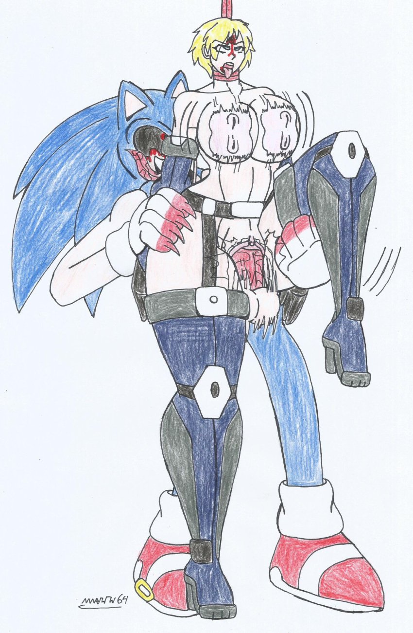 anthro_on_human big_breasts big_hips big_penis black_eyes blonde_hair_female blood blood_on_face blue_body blue_eyes blue_fur bouncing_balls bouncing_breasts corpse creepypasta demon_hedgehog empty_eyes female_death grabbing_from_behind grabbing_leg guro hand_on_hip hanging head_shot high_heel_boots licking_lips long_boots long_gloves madonna_garnet male/female marlon64 naked_belt naked_boots naked_female naked_gloves necrophilia red_eyes red_lipstick red_penis rolling_eyes sex_from_behind short_hair snuff sonic.exe sonic.exe_(character) sonic_(series) sonic_the_hedgehog_(series) standing_sex tongue_out traditional_drawing_(artwork) white_background