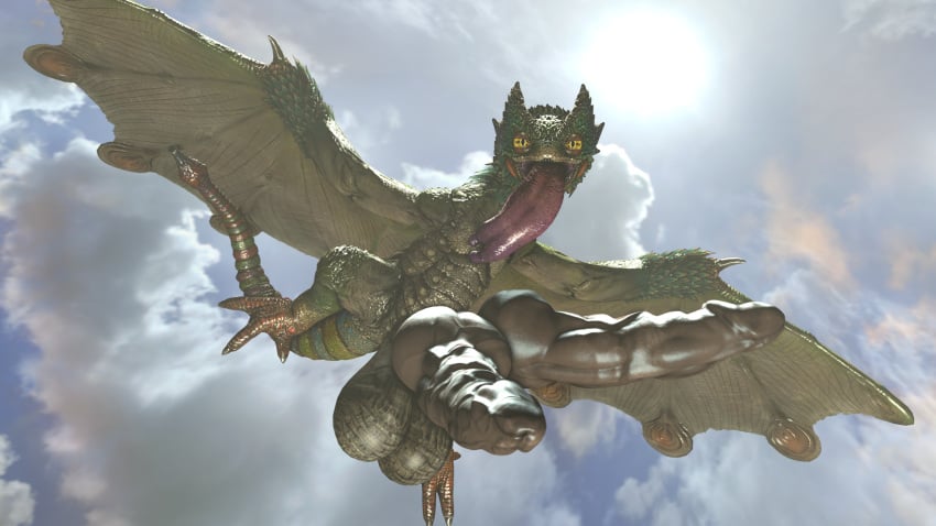 16:9 2024 2_penises 3d_(artwork) aceydrgn animal_genitalia animal_penis balls big_balls big_penis big_tongue bird_wyvern capcom cloud digital_media_(artwork) diphallia diphallism feral flying genitals green_body green_scales hi_res huge_balls huge_cock hyper hyper_balls hyper_genitalia hyper_penis knot knotted_penis large_penis looking_at_viewer low-angle_view male male_feral monster_hunter multi_genitalia multi_penis non-mammal_balls outside penis pukei-pukei scales scalie sky solo source_filmmaker_(artwork) tail tan_body tan_scales tongue tongue_out vein veiny_penis widescreen winged_arms wings worm's-eye_view wyvern yellow_eyes