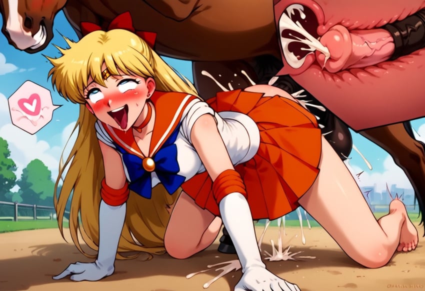 1female 1girls ai_generated animal_genitalia animal_penis bishoujo_senshi_sailor_moon blonde_pubic_hair blush cum_in_pussy cumshot doggy_style dripping_cum dripping_precum dripping_pussy female gigantic_penis girl gloves hairy_anus hairy_pussy handjob horse horse_penis horsecock insemination insertion long_hair magical_girl minako_aino on_all_fours penetration relieved sailor_collar sailor_venus school_uniform schoolgirl schoolgirl_uniform skirt surprise surprised_expression uterus vaginal_penetration washing x-ray zoophilia