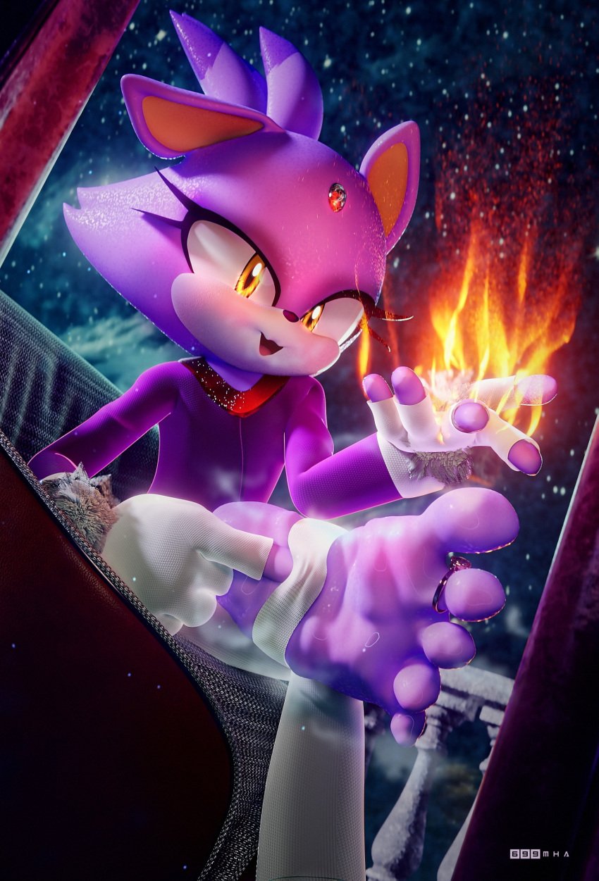 3d_(artwork) 5_toes 699mha anthro blaze_the_cat bodily_fluids cute_feet digit_ring digital_media_(artwork) feet female foot_fetish foot_focus hi_res jewelry looking_at_viewer ring sega soles solo sonic_the_hedgehog_(series) sweat sweaty_feet toe_ring toes