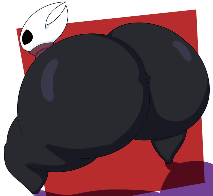 ass ass_bigger_than_body ass_bigger_than_head ass_focus ass_up big_ass bottomless bubble_butt butt cape cloak cyandrive98 female female_focus female_only hi_res hollow_knight hornet_(hollow_knight) huge_ass hyper insect looking_at_viewer presenting red_cape simple_background solo squatting team_cherry thick_thighs