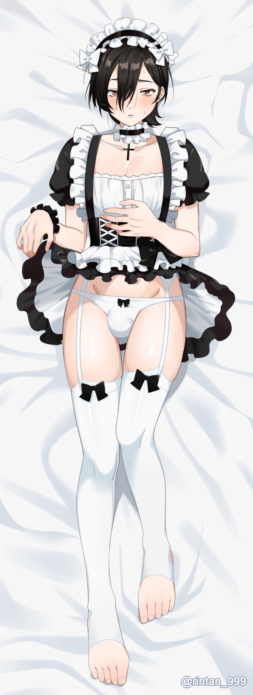 1boy atlus blush bulge crossdressing dakimakura dakimakura_design feet femboy foot_fetish gay girly kurosu_jun maid maid_uniform male male_only megami_tensei otoko_no_ko persona persona_2 persona_2_eternal_punishment persona_2_innocent_sin shin_megami_tensei thick_thighs thighs twink video_games