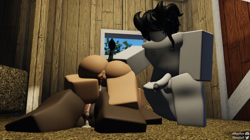 3d barn collaboration cow_girl cow_print dark_skin dotty1001 female femboy femboy_on_female hay hexaprisun larger_female light_skin multiple_girls roblox robloxian self_upload tagme