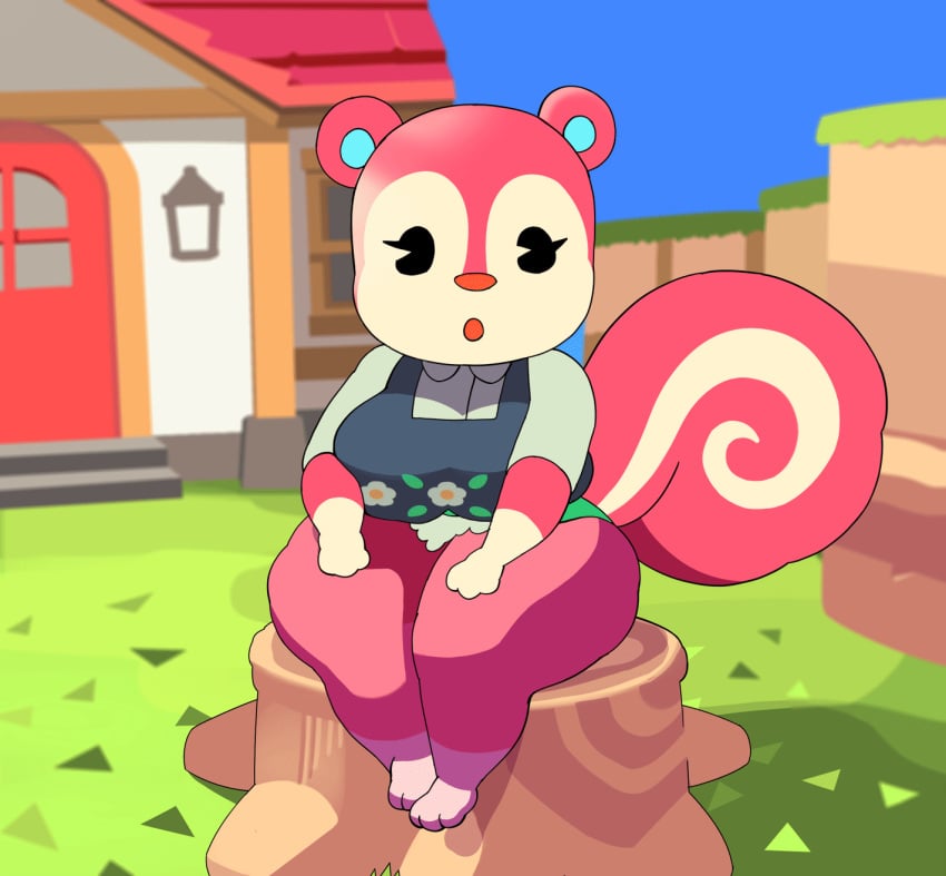 1girls 2022 aerth animal_crossing animated anthro anus ass ass_clapping ass_shake big_ass big_breasts big_butt black_eyes bottomless bouncing_ass breasts clothing cute female female_only fur furry furry_only half-closed_eyes huge_ass looking_at_viewer looking_back nintendo pink_fur poppy_(animal_crossing) presenting presenting_anus presenting_hindquarters presenting_pussy pussy short_playtime shortstack sitting smile solo squirrel tail thick_thighs tree_stump turning_around twerking wide_hips