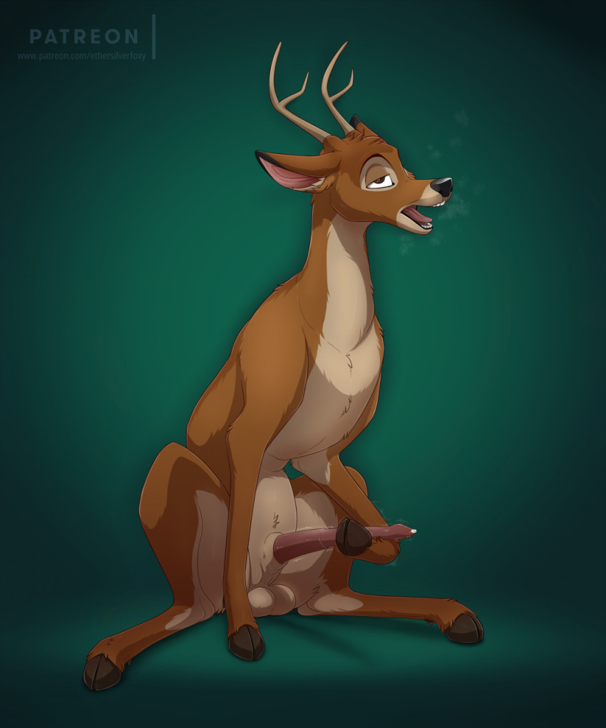 animal_genitalia animal_penis balls bambi bambi_(character) bambi_(film) bodily_fluids capreoline cervid cervine_penis disney dripping ether-0 feral feral_only genital_fluids genitals hi_res holding_penis hooves long_penis looking_pleasured male_only mammal masturbation motion_lines patreon penis precum precum_drip precum_on_penis presenting presenting_penis sheath solo_feral white-tailed_deer