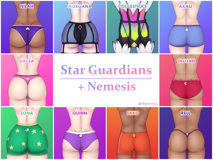 akali big_ass big_butt boxers boyshorts dark-skinned_female dark-skinned_male dark_skin ekko female fiddlesticks g-string kai'sa league_of_legends league_of_legends:_wild_rift lingerie male morgana nilah panties quinn rell_(league_of_legends) riot_games sona_buvelle star_guardian_akali star_guardian_ekko star_guardian_kai'sa star_guardian_nilah star_guardian_quinn star_guardian_rell star_guardian_series star_guardian_sona star_guardian_taliyah star_nemesis_fiddlesticks star_nemesis_morgana taliyah tejorooj thick_ass thick_thighs underwear