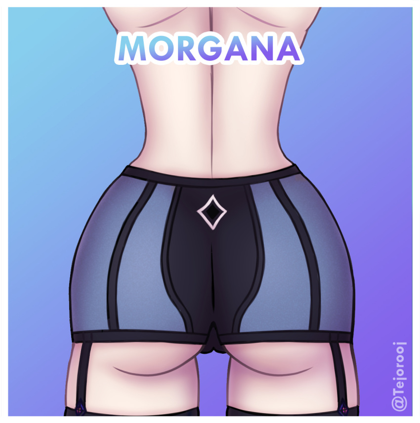 1girls ass big_ass big_butt female female_only goth league_of_legends league_of_legends:_wild_rift lingerie morgana panties riot_games solo solo_female star_guardian_series star_nemesis_morgana tejorooj thick_ass thick_thighs thighhighs underwear