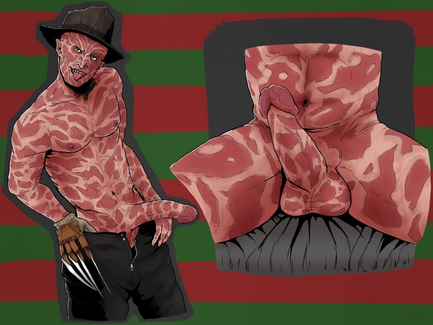 1boy a_nightmare_on_elm_street freddy_krueger horror male male_only penis penis_out serial_killer slasher solo