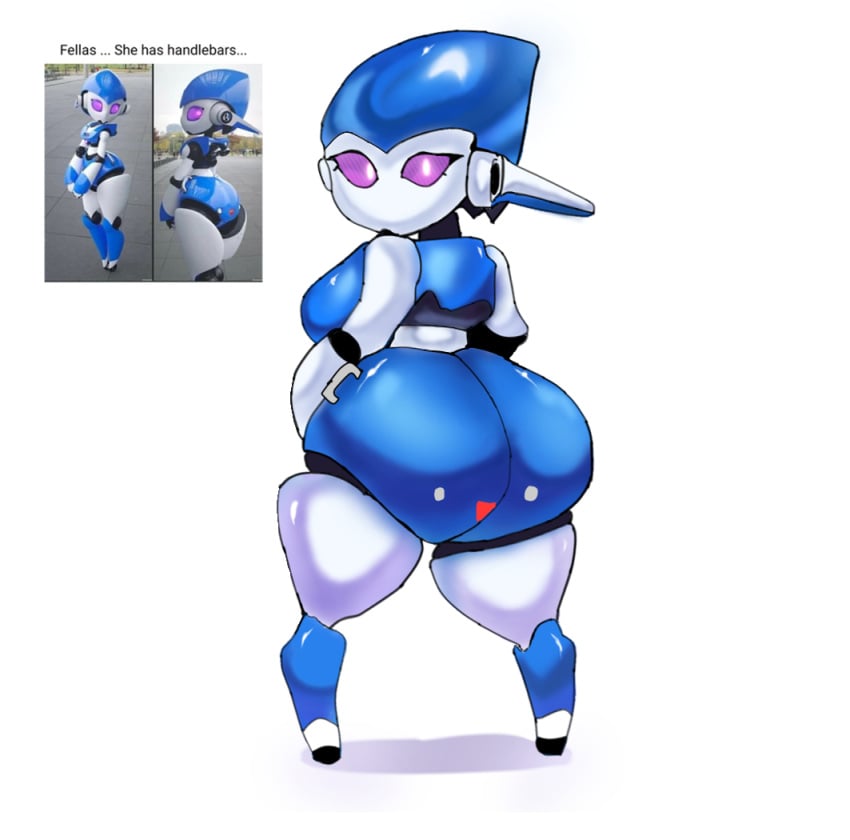 1girls ass ass_up big_ass big_butt blue_body bubble_ass bubble_butt butt_focus handles handles_on_hips mriii4327 purple_eyes rear_view robot robot_girl robot_humanoid shortstack tagme thick_thighs wide_hips wide_thighs zone-tron