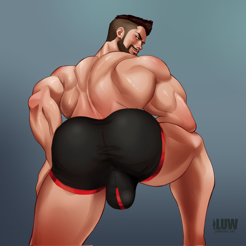 1boy ass ass_focus back_muscles briefs bulge butt gay looking_back luw_budd/rocket_luw male_only muscles muscular muscular_male netflix teasing the_witcher the_witcher:_nightmare_of_the_wolf vesemir