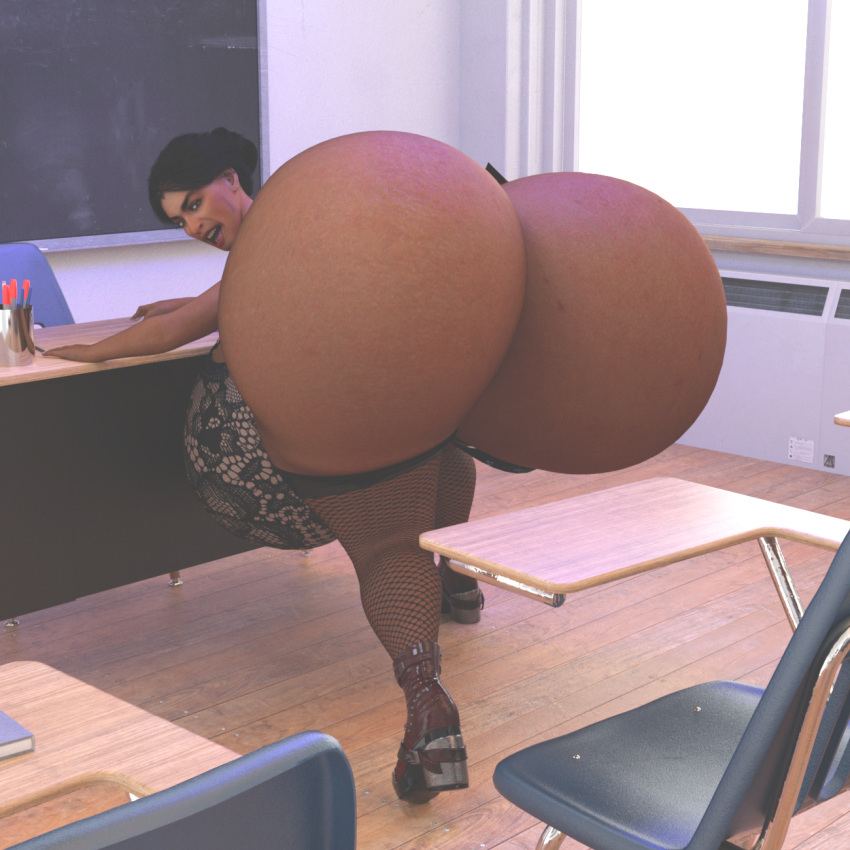 1girls 3d aoc bad_anatomy bimbo classroom giant_breasts gigantic_breasts huge_breasts hyper_ass hyper_breasts hyper_butt jackd22 massive_breasts twerking