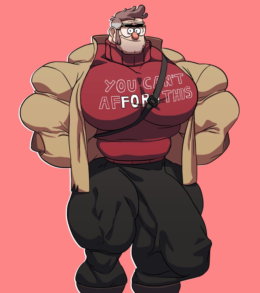 1boy 2018 balls bara biceps big_pecs bulge bulge_through_clothing cleft_chin clothed commission commissioner_upload disney disney_channel flaccid fully_clothed fully_clothed_male gay glasses gravity_falls gray_hair hands_behind_back huge_balls huge_bulge huge_cock huge_muscles human human_only hyper hyper_balls hyper_bulge hyper_genitalia hyper_muscles hyper_penis hyper_testicles long_coat looking_at_viewer male male_focus male_only muscular_arms muscular_legs muscular_male muscular_thighs older pants pecs penis remert smile solo stanford_pines stubble testicles text_on_clothing tight_clothing turtleneck_sweater