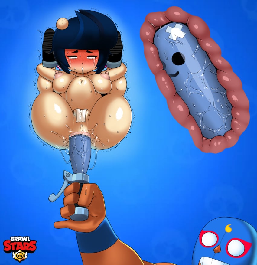 anal anal_destruction anal_object_insertion bat bibi_(brawl_stars) brawl_stars crying defeated el_primo_(brawl_stars) female mr._bat pulpawoelbo rape sex_toy