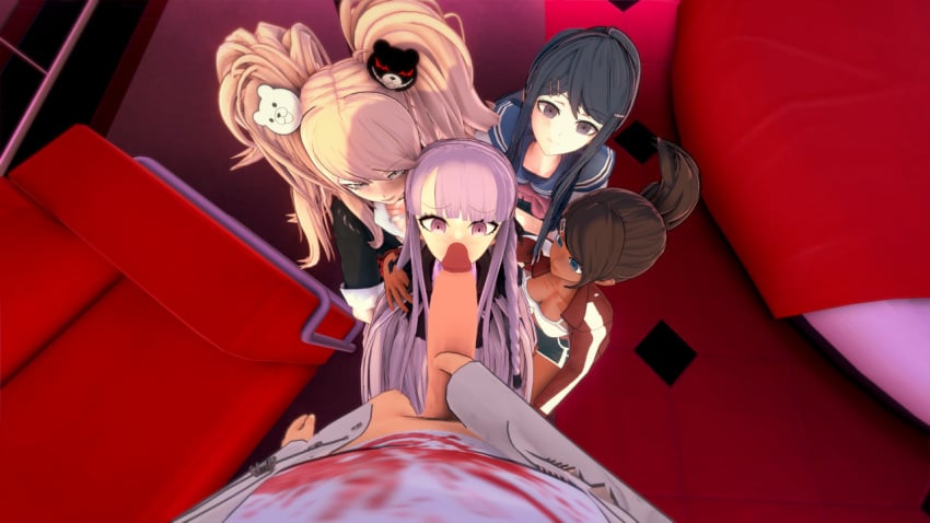 1boy 3d 4girls asahina_aoi danganronpa female junko_enoshima kirigiri_kyouko koikatsu kuwata_leon maizono_sayaka male multiple_girls straight_hair