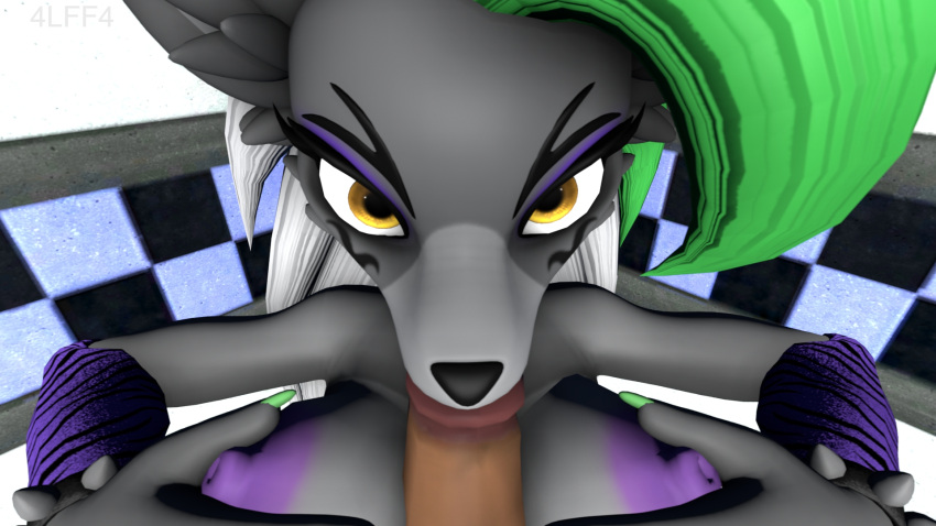 1boy 1boy1girl 1girls 3d 3d_model anthro blowjob boobjob breast_grab breasts eye_contact eyelashes five_nights_at_freddy's five_nights_at_freddy's:_security_breach fnaf furry hand_on_breast multicolored_hair nails naked nipples penis roxanne_wolf_(fnaf) roxanne_wolf_(terraxy) scottgames source_filmmaker steel_wool_studios straight terraxy two_tone_hair