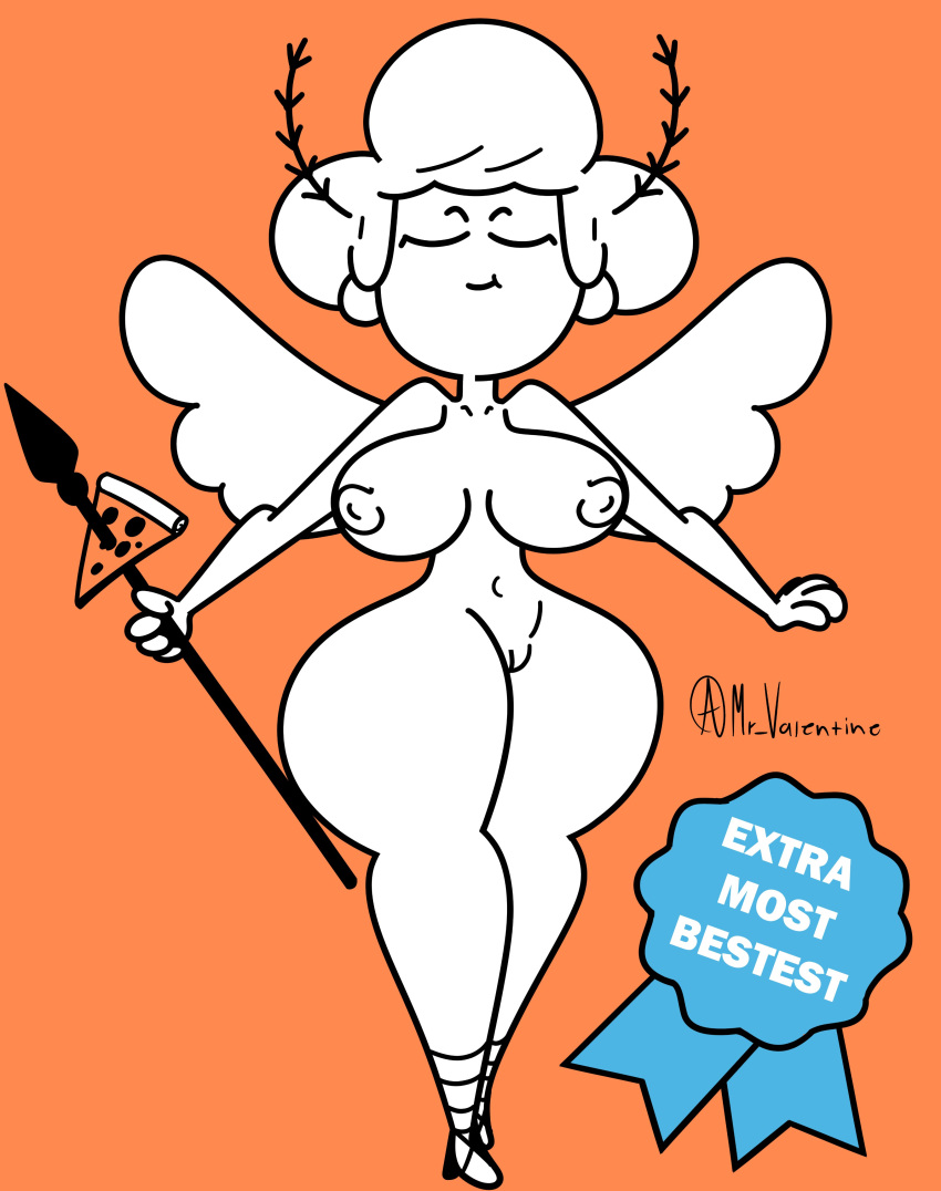 angel angel_wings big_breasts big_butt female female_only little_caesar little_caesars mr_valentine00 nude nude_female pizza thick_thighs white_body