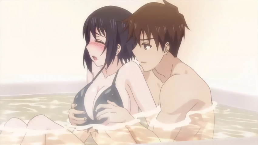 1boy1girl animated bath bathing bathroom bathtub bikini black_bikini black_hair black_swimsuit black_swimwear blush blushing brother brother_and_sister brown_hair gif groping_breast groping_breasts hand_on_breast hand_on_breasts hands_on_breasts incest kotone_shirakawa moan moaning overflow_(series) short_black_hair short_hair sibling sibling_incest siblings sister swimsuit swimwear touching_breast touching_breasts