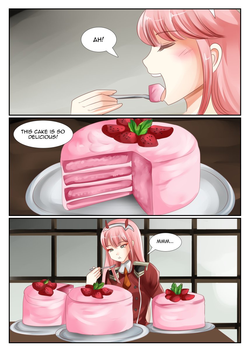 1girls bbw chubby clothing comic darling_in_the_franxx english_text fat female light-skinned_female light_skin pink_hair saintxtail stuffing text weight_gain zero_two_(darling_in_the_franxx)