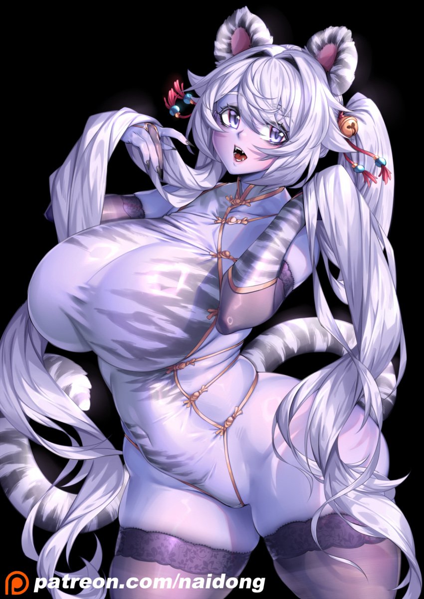 animal_ears big_breasts breasts cumbie_(naidong) curvaceous curvy female female_focus furry game00984 highleg_leotard leotard naidong solo tagme thick_thighs white_hair wide_hips