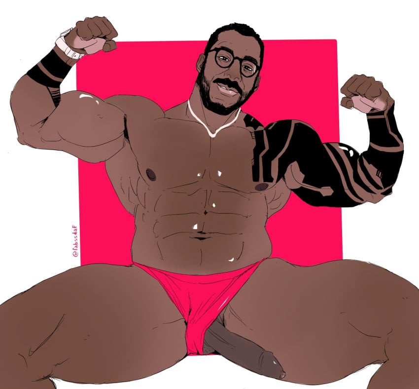 african african_male amadeus_aka_massively_mode boner dark-skinned_male erect_penis erection fabssdaf flexing glasses hard_on male_only melanin muscles muscular muscular_male onlyfans_model penis_out real_person tattoos