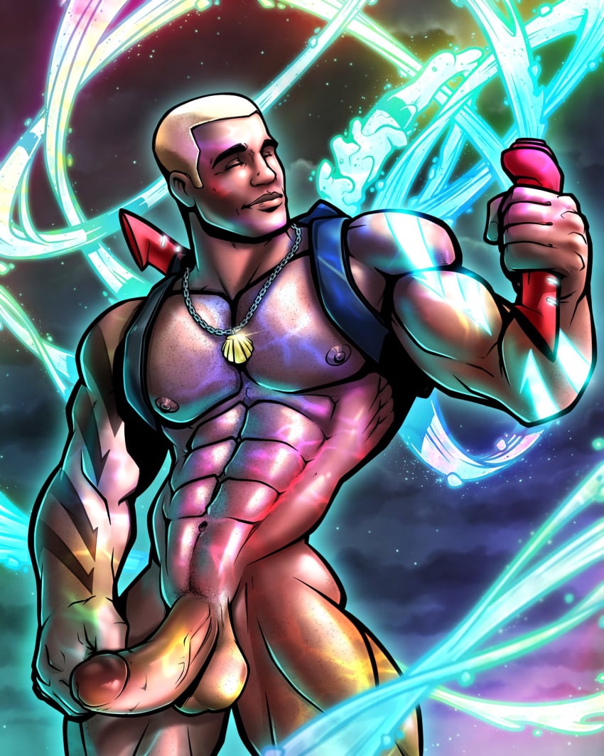 african african_male aqualad blitzturner blonde_hair boner dark-skinned_male dark_skin dc dc_comics erect_penis erection hard_on jackson_hyde kaldur'ahm male male_only melanin muscles muscular muscular_male posing superhero teen_boy uncut veiny_penis