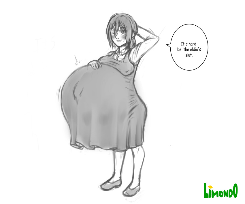 1girls alternate_ass_size alternate_breast_size attack_on_titan big_ass big_breasts female gabi_braun hyper_belly inflated_belly limondo pregnant pregnant_belly prostitution shingeki_no_kyojin