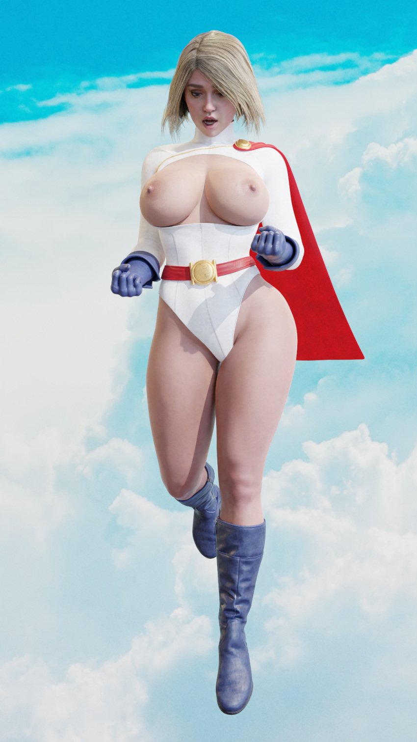 1girls 3d 3d_(artwork) big_breasts blender blender_(software) blonde_hair blue_eyes breasts breasts_out canchero765 cape curves curvy curvy_body curvy_female curvy_figure curvy_hips dc dc_comics exposed_breasts eyebrows female female_focus female_only flying hips human human_only injustice_2 kara_zor-l karen_starr kryptonian light-skinned_female photo power_girl render rexoman343 short_hair sky solo superheroine superman_(series) surprised surprised_expression thick_thighs thighs video_games