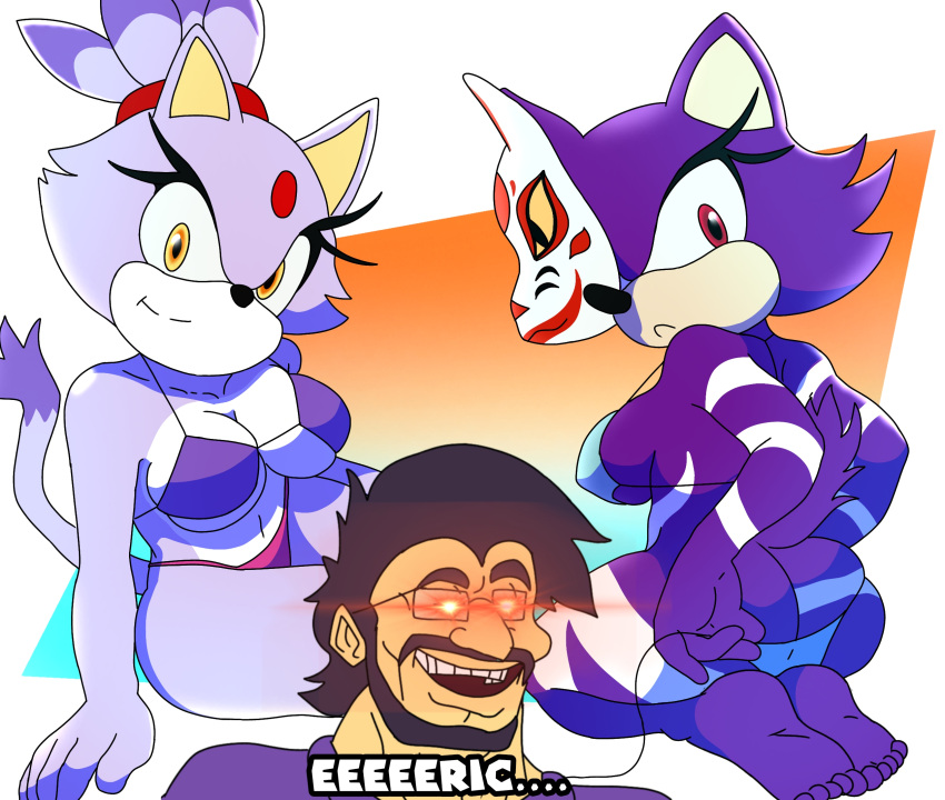 ass big_breasts bikini blaze_the_cat eric frederickjdraws leyendasyvideojuegos rangugamer rangustreamer sega sonic_(series) tail wolf wolfurra_the_coldblooded