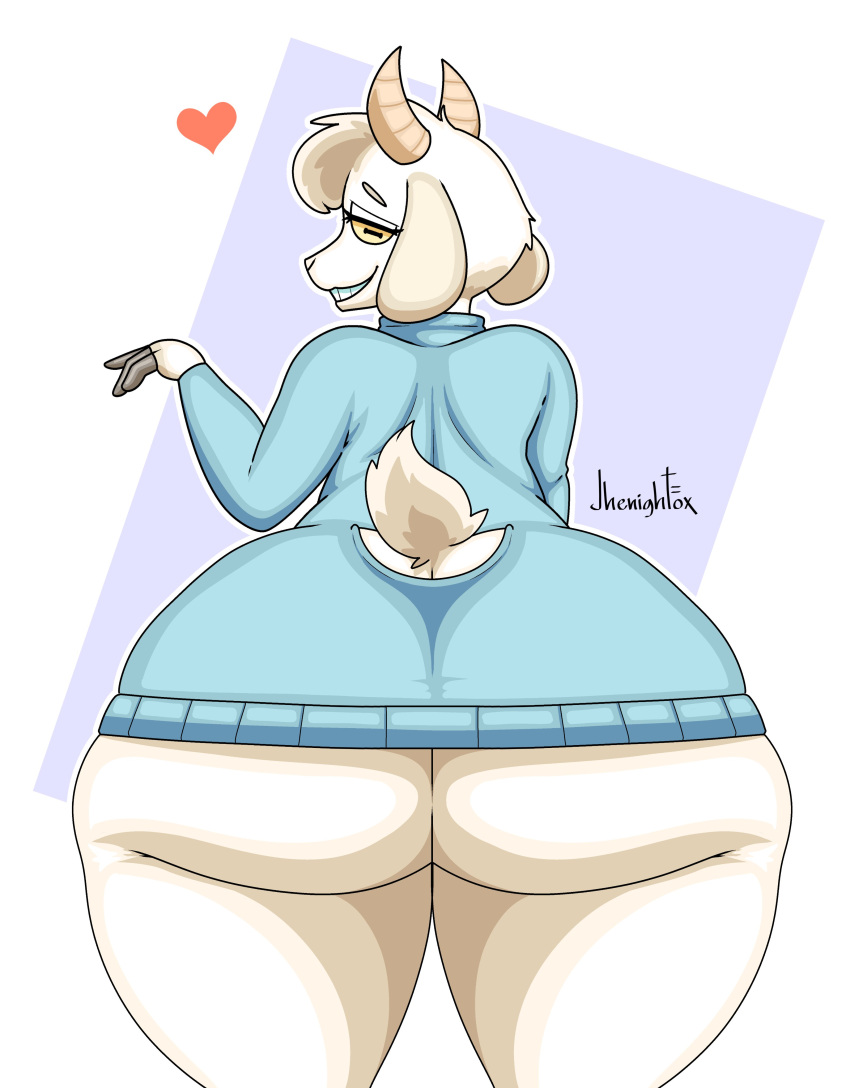 anthro ass big_ass bubble_butt clothing heart huge_ass jhenightfox no_humans solo tagme thick_thighs wide_hips