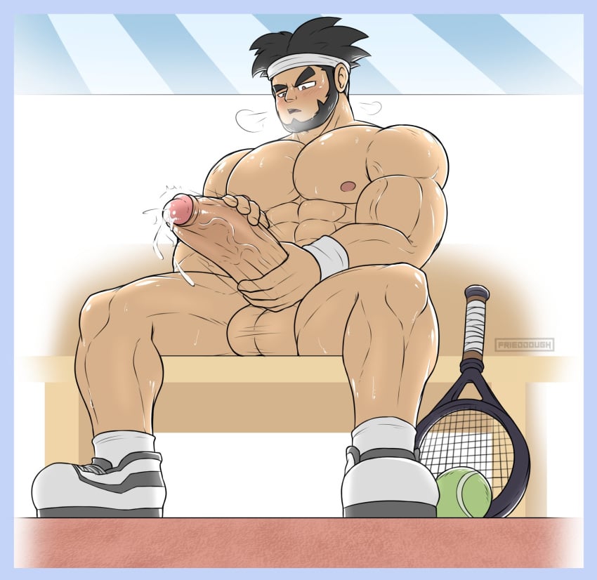 1boy abs bíceps balls bandana bara bench big_balls big_penis black_beard black_hair boner brown_eyes buff cum ear erection facial_hair frieddough gay glistening_skin harry_(mario_tennis) headband looking_at_penis male male_masturbation male_only mario_(series) mario_tennis mario_tennis:_power_tour masturbation muscle muscled muscles muscular_male naked naked_footwear naked_shoes naked_with_shoes_on nintendo nude pecs penis racket shaking_penis shoes shoes_only sitting socks solo solo_male sweat tennis_ball tennis_racket thighs two-handed_masturbation uncensored veiny veiny_penis white_shoes wristband