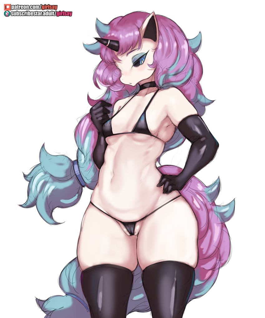 1girls anthro big_breasts black_sclera blue_eyes blue_hair breasts female female_only galarian_ponyta generation_8_pokemon girlsay gradient_hair horn horse_ears horse_girl horse_tail long_hair long_tail pokémon_(species) pokemon pokemon_(species) pokemon_ss purple_hair regional_form_(pokémon) solo solo_female tagme thick_thighs two_tone_hair unicorn_horn