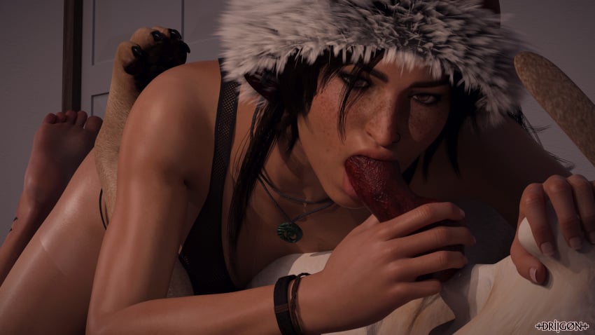 1animal 1girls 3d animal_genitalia balls barefoot blowjob brown_eyes brown_hair canine canine_penis cg christmas color colored curvy curvy_body curvy_female curvy_hips daz_studio domestic_dog domination driigon erection feet female female_on_feral foot_fetish freckles great_dane human interspecies lara_croft lara_croft_(survivor) legs legs_apart licking licking_penis living_room muscular muscular_female naked necklace nude oral ridding santa_hat soles toes tomb_raider tomb_raider_(survivor) video_games woman_on_top zoophilia