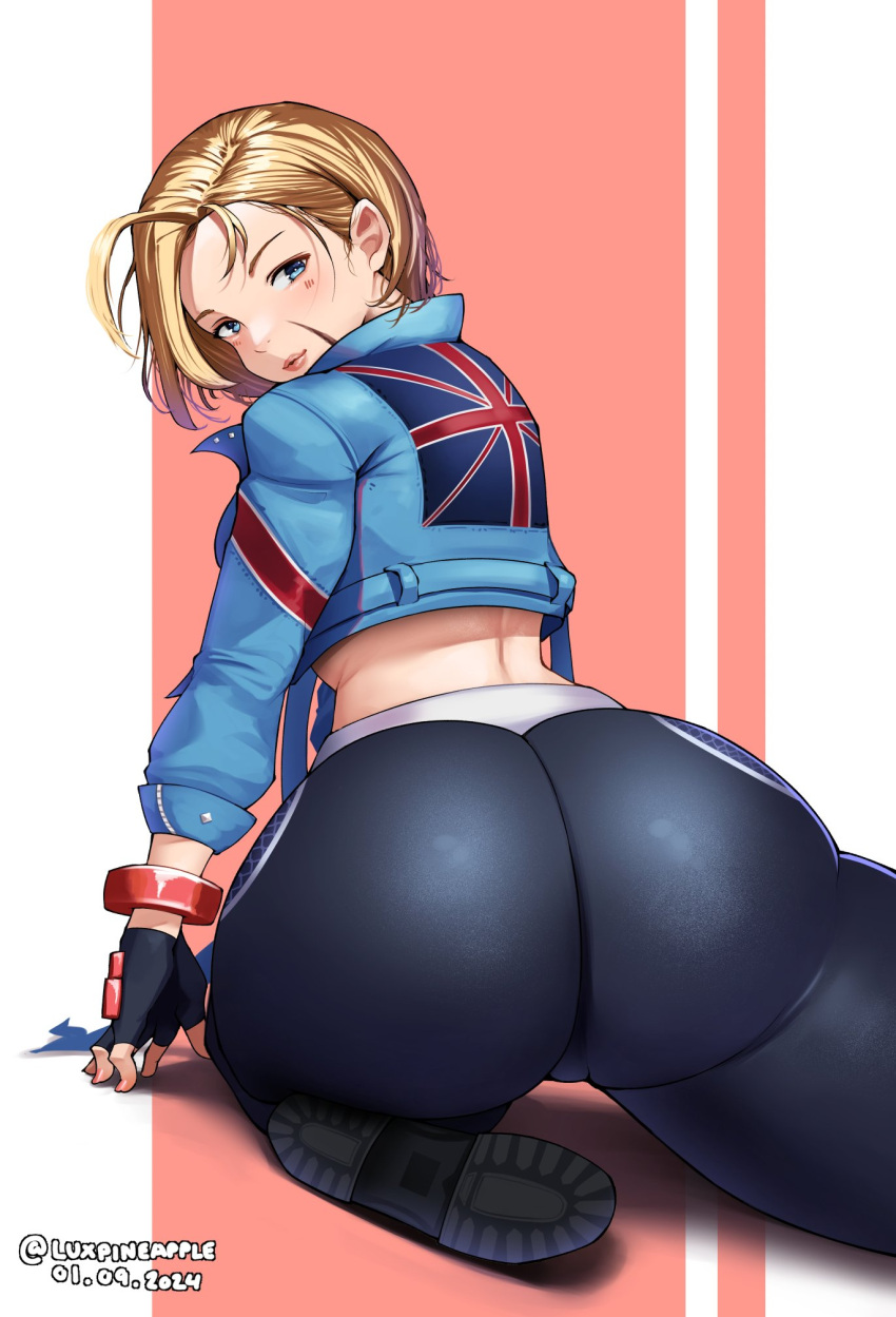 1girls 2024 ass cammy_white capcom dat_ass female female_only femme_fatale fully_clothed luxpineapple solo street_fighter