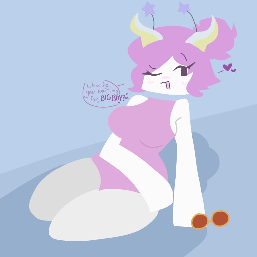 1girls big_breasts big_legs dialogue english_text female glasses glasses_removed guest_(roblox) gyrori hair_bun hand_on_hip headgear horns imminent_sex large_breasts leotard long_eyelashes milf mommy pink_leotard purple_eyes purple_hair roblox roblox_avatar robloxian sfw sitting source_request stars suggestive text tied_hair white_skin wide_hips wink winking winking_at_viewer