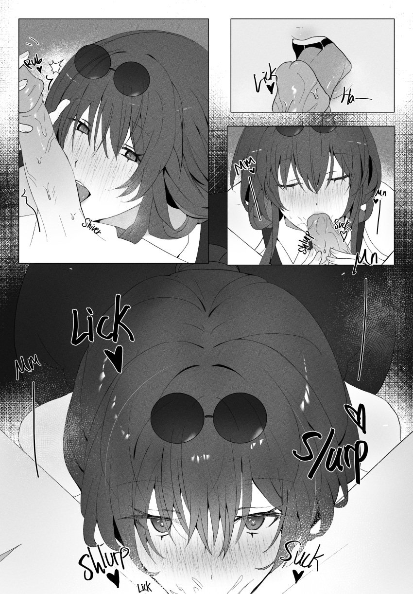 1boy 1girls all_the_way_to_the_base big_penis blade_(honkai:_star_rail) blowjob comic comic_page deepthroat eye_contact fellatio female honkai:_star_rail honkai_(series) imminent_deepthroat kafka_(honkai:_star_rail) licking licking_penis light-skinned_female light_skin long_penis looking_at_viewer no_gag_reflex oral petite pov pov_eye_contact purple_hair sgrimp sliding sliding_down_throat text text_bubble throat_barrier