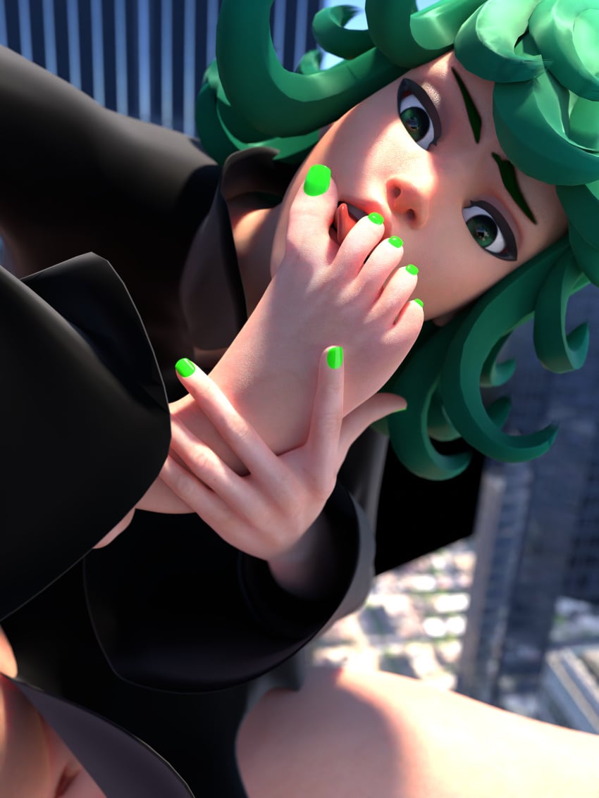 1girls 3d blender blender_(software) blender_cycles clothed colored_nails colored_toenails feet floating flying foot_fetish foot_focus foot_lick green_hair green_toenails insanis_(artist) licking_foot long_toenails one-punch_man self_foot_worship soles sucking_toes tagme tatsumaki tatsumaki_(cosplay) terrible_tornado_kiriko toe_sucking toes